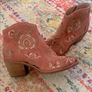 Rust Floral Booties - 6
